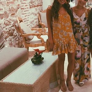 Mustard floral dress